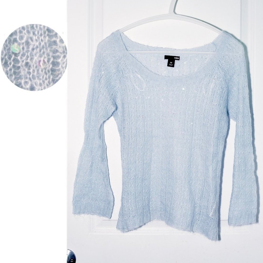 H&M Vintage Sequined Mohair-Blend Sweater